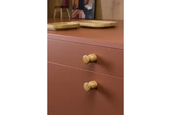 Fogantyú  Viefe PIECE gomb, D25, fa, fekete matt 3.Kép