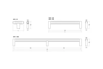 Fogantyú  Viefe BROOKLYN  320mm, alumínium csiszolt fekete 2.Kép