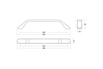 Fogantyú  Viefe DROPP  160mm, fém, csiszolt nikkel 2.Kép