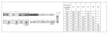 GOLYÓS FIÓKCSÚSZÓ HOME BOX HB45 COMFORT PO 45mm PUSH-OPEN 400mm TEHERB.:25kg ACÉL 2.Kép