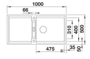 BLANCO ADIRA XL 6S Silgranit mosogatótálca fekete tart., excenterrel 2.Kép