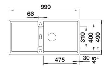 BLANCO ADIRA XL 6S-F Silgranit mosogató, antracit tart., excenterrel 2.Kép