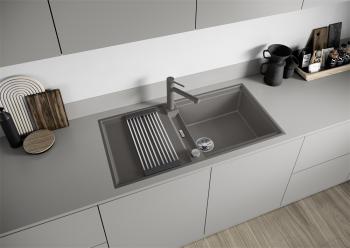 BLANCO ADIRA XL 6S-F Silgranit mosogató, palaszürke tart., excenterrel 2.Kép