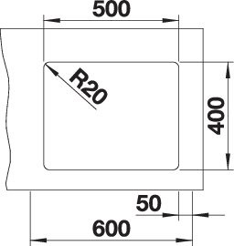 BLANCO ETAGON 500-U Silgranit mosogatótálca, fehér, lefolyó nélkül 3.Kép