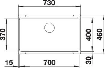 BLANCO ETAGON 700-U Silgranit mosogatótálca, palaszürke, lefolyó nélk. 3.Kép