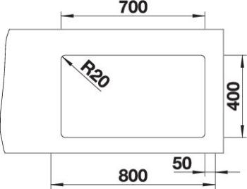 BLANCO ETAGON 700-U Silgranit mosogatótálca, palaszürke, lefolyó nélk. 4.Kép