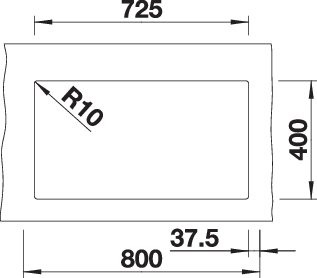 BLANCO SUBLINE 350/350-U Silgranit mosogatótálca, vulkánszürke, lefolyó nélkül 3.Kép
