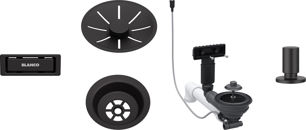 BLANCO lefolyó szett 1x3,5'' InFino matt fekete excenterrel
