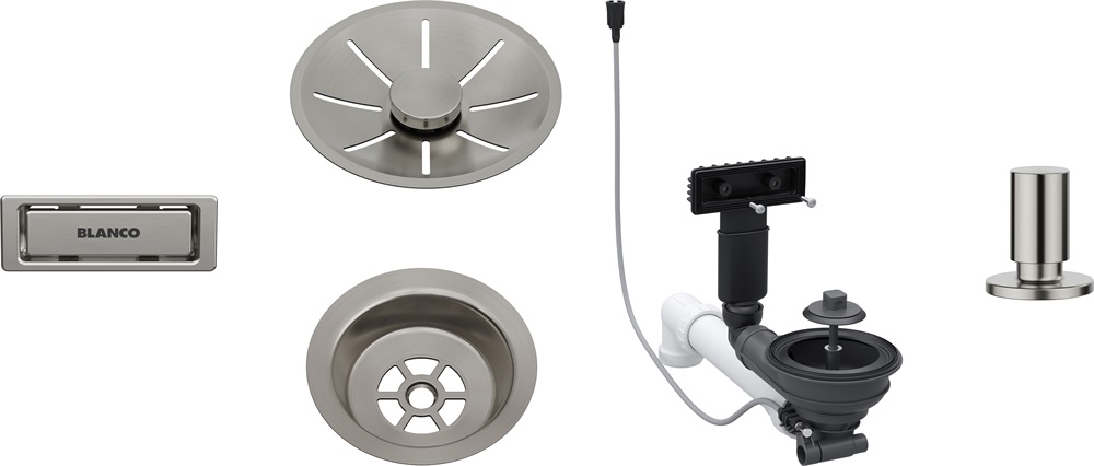 BLANCO lefolyó szett 1x3,5'' InFino satin platinum excenterrel