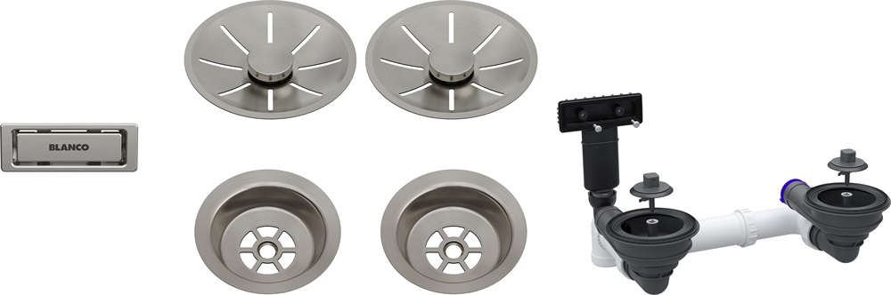 BLANCO lefolyó szett 2x3,5'' InFino satin platinum