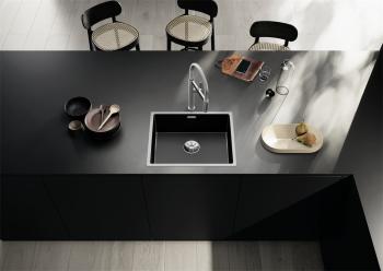 BLANCO CLARON 500-IF Dark Steel Durinox mosogatótálca, excenter nélkül 2.Kép