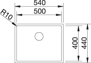 BLANCO CLARON 500-IF Dark Steel Durinox mosogatótálca, excenter nélkül 3.Kép