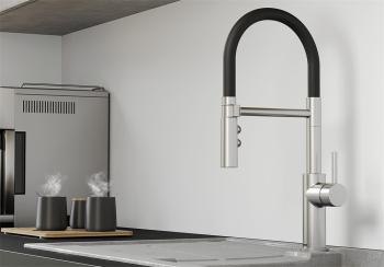 BLANCO CATRIS-S Flexo csaptelep kihúzh. fejjel satin dark steel, magasnyomású 2.Kép