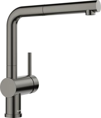 BLANCO LINUS-S csaptelep kihúzható fejjel, satin dark steel, magasnyomású 1.Kép
