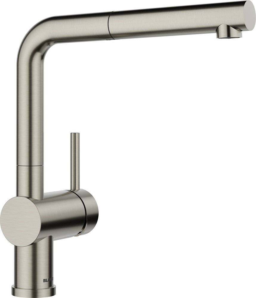 BLANCO LINUS-S csaptelep kihúzható fejjel, satin platinum, magasnyomású