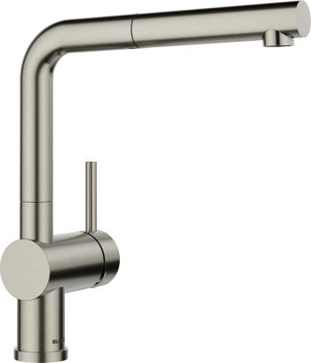 BLANCO LINUS-S csaptelep kihúzható fejjel, satin platinum, magasnyomású 1.Kép
