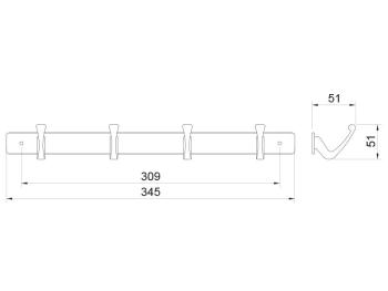 FOGASSOR E6057 4 DB AKASZTÓVAL  MATT FEKETE 2.Kép