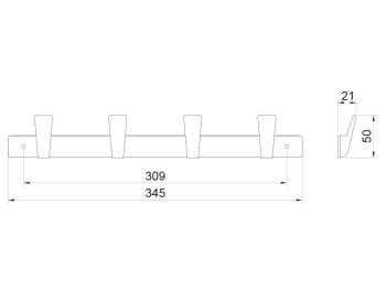 FOGASSOR E6090 4 DB AKASZTÓVAL MATT FEKETE 2.Kép