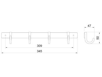 FOGASSOR E6056 4 DB AKASZTÓVAL  MATT FEKETE 2.Kép
