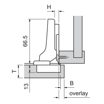 BLUM CLIP top BLUMOTION stand. pánt 110° félig ráütődő,INSERTA Nikkel 3.Kép