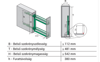 Kesseböhmer No.15 Classic fémrács Chrome 3D állítási lehetőség 2 polcos 2.Kép