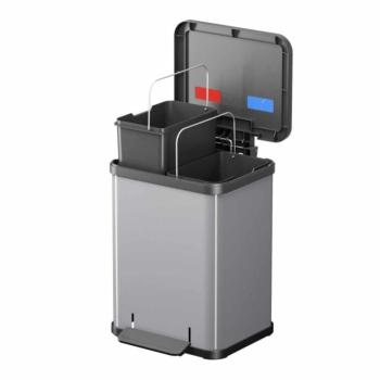 HAILO Öko duo Plus M pedálos szelektív hulladékgyüjtő szürke 2.Kép