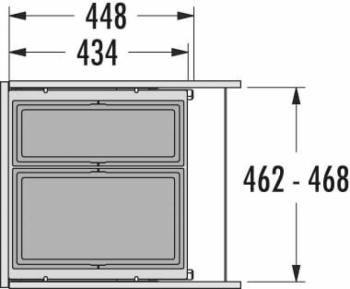 Hailo AS CARGO 500 28/17 Frontkihúzású szelektív hulladéktároló űrtartalom 45 L 500mm szélességű szekrényhez 2.Kép