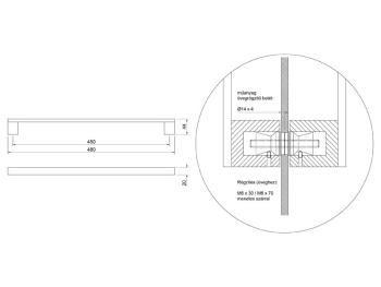 BÚTORFOGANTYÚ WMA908.450 450 GALVANIZÁLT NIKKEL 2.Kép