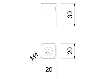 BÚTORFOGANTYÚ WPO892-020 GOMB 20x20mm ARANY 2.Kép