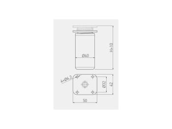 Bútorláb fém 40*40/150 ALU 2.Kép