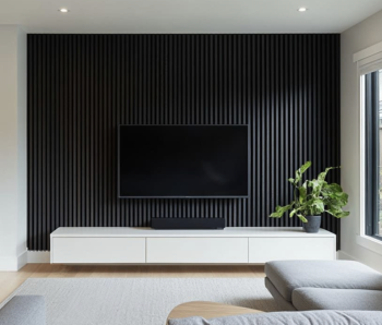 Akusztikus falpanel Fekete Tölgy 300x2800 mm Kép