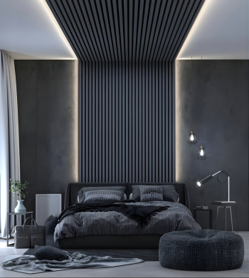 Akusztikus falpanel Neró Antracit 300x2800 mm Kép