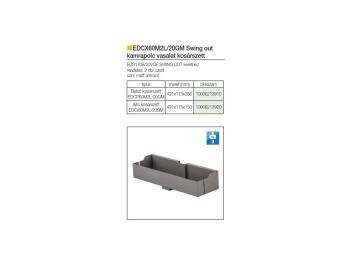 BELSŐ FÉMRÁCS LAMINA EDCP60M2L/20GM CSÚSZÓ-NYÍLÓ KAMRAP. AJTÓ KOSÁRSZETT 491x150x115mm ANTRACIT 2.Kép