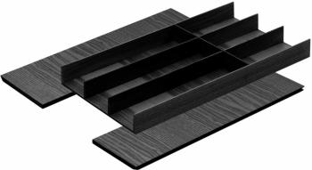 Kesseböhmer Fineline LiniQ evőeszköz  betét 400-450x500-as fiókba, hamu fekete Kép