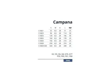 Fogantyú Nomet CAMPANA 256mm fekete P61 2.Kép