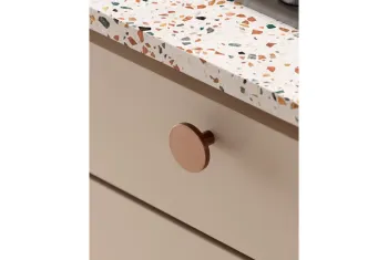 Fogantyú Viefe COMO BIG gomb, fém, csiszolt pezsgő 2.Kép