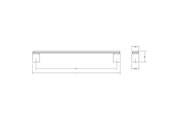 Fogantyú Viefe FASE BIG kétoldalról szerelhető szett 480mm, alumínium, PVD fényes fekete titán 3.Kép