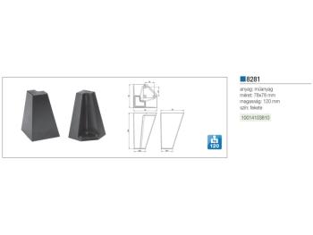MŰANYAG DESIGN LÁB 8281 78x78mm H=120mm FEKETE 2.Kép