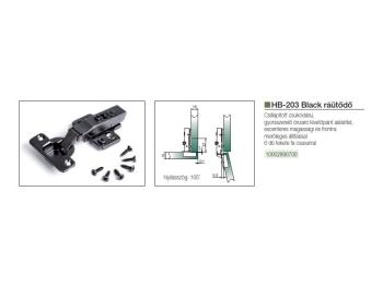 BÚTORPÁNT HB 203 BLACK CSILLAPÍTOTT RÁÜT +EXC.ALÁTÉT +6 FACSAVAR FEKETE NIKKEL 3.Kép