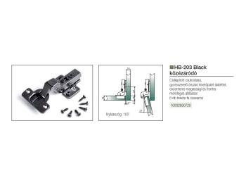 BÚTORPÁNT HB 203 BLACK CSILLAPÍTOTT KÖZÉZÁRÓDÓ '+EXC.ALÁTÉT +6 FACSAVAR FEKETE NIKKEL 3.Kép