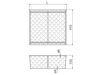HOME BOX MŰRATTAN TÁROLÓKOSÁR  600MM-ES, 438x150x410MM, ACÉLSZÜRKE 4.Kép