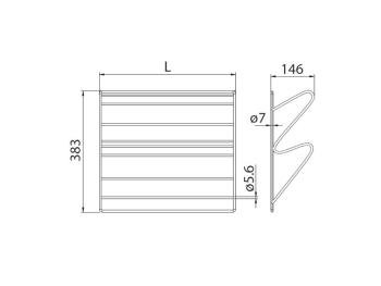 HOME BOX FÉM CIPŐTARTÓ  600MM-ES, 438x146x383MM, ACÉLSZÜRKE 3.Kép