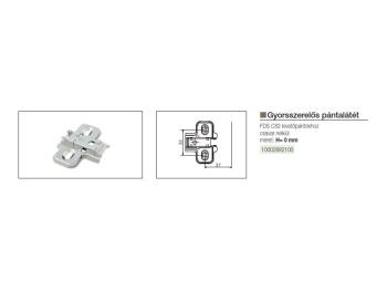 PÁNTALÁTÉT FDS C82 KLIPPES, 0 mm CSAVAR NÉLKÜL NIKKEL 2.Kép