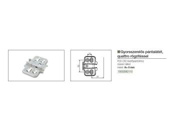 PÁNTALÁTÉT FDS C82 KLIPPES, 0 mm  QUATTRO RÖGZÍTÉSES CSAVAR NÉLKÜL NIKKEL 2.Kép