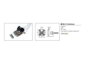 BÚTORZÁR HB LOCKS HB-01 KISFIÓKZÁR SZÖGLETES NIKKEL 3.Kép