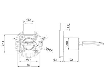 BÚTORZÁR HB LOCKS HB-03 KISFIÓKZÁR KEREK NIKKEL 2.Kép