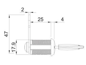 BÚTORZÁR HB LOCKS HB-07 NYELVES BÚTORZÁR NIKKEL 2.Kép
