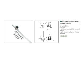 BÚTORZÁR HB LOCKS HB-09 KÖZPONTI FIÓKZÁR OLDALRÓL ZÁRHATÓ NIKKEL 3.Kép