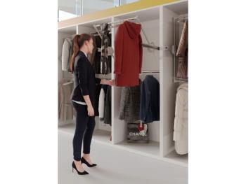 GARDRÓBLIFT 900/N 2 SZINTES 360° 750-1150 mm, 2×12kg FEKETE-KRÓM 4.Kép