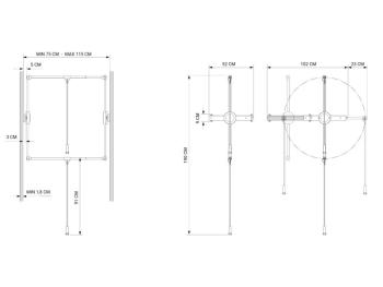 GARDRÓBLIFT 900/N 2 SZINTES 360° 750-1150 mm, 2×12kg FEKETE-KRÓM 2.Kép